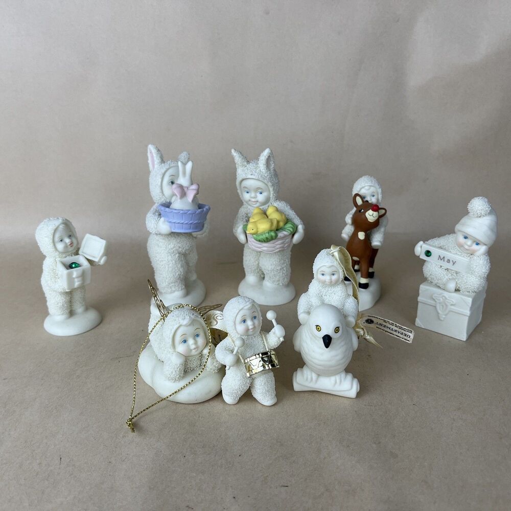 Lot Of 8 Department 56 Snowbabies Figurines & Ornaments Christmas Winter Decor